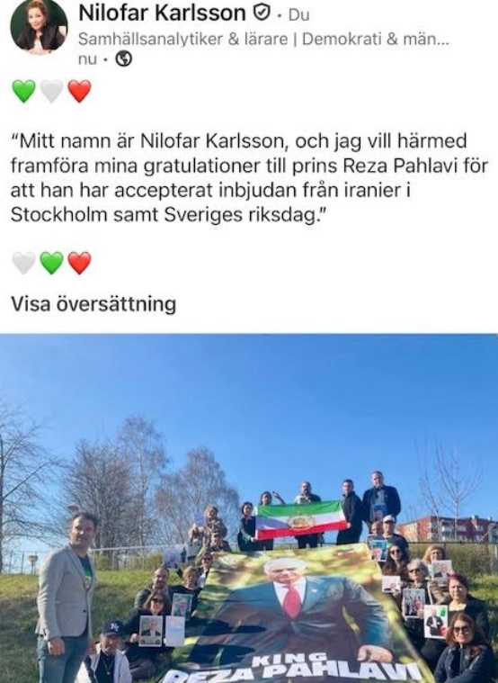 Kronprins Reza Pahlavi varmt välkommen till Sverige